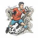 soccer player tattoo design idea
