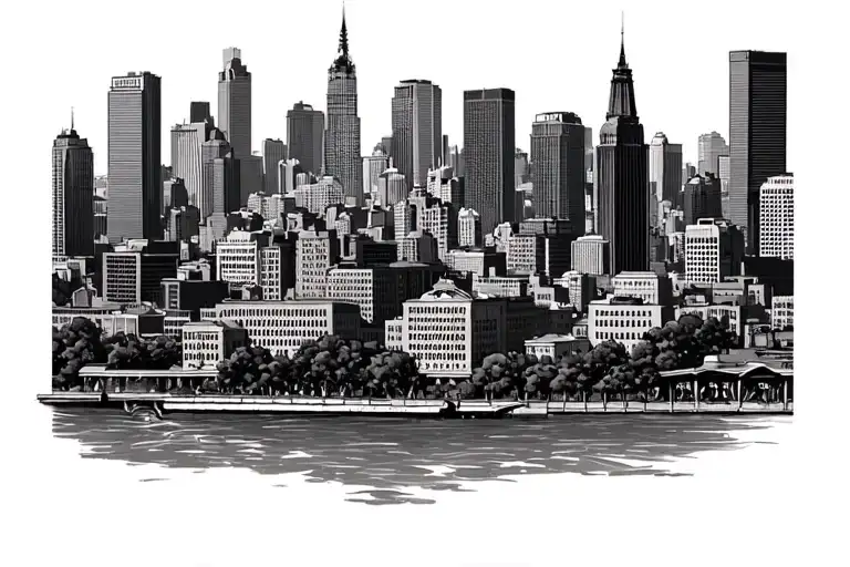 Cincinnati Skyline tattoo design idea