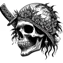 Oya storm tattoo, Ogun machete, Elegua rock, Muertos skull tattoo design idea