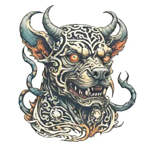 devil dogs tattoo design idea