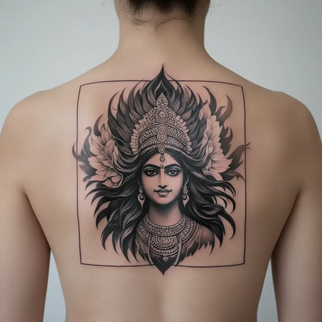 durga tattoo design idea