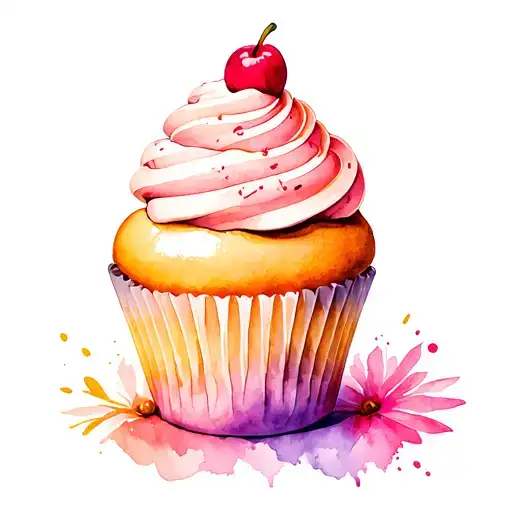 cupcake design tattoo design idea
