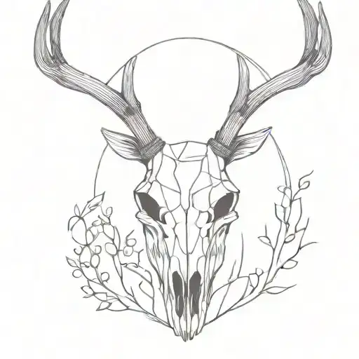 Deer skull tattoo design idea