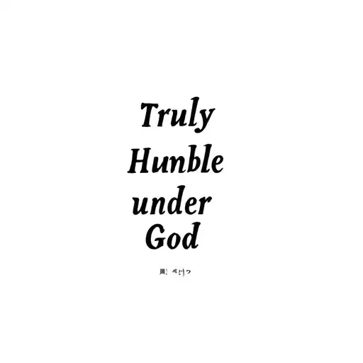 minimal Japanese or English typoprgaphy saying Truly Humble under God tattoo design idea