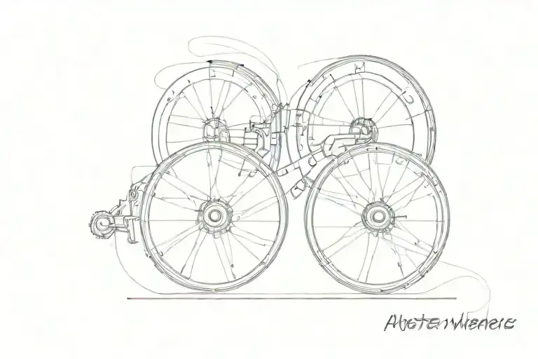 work wheels meister m1 and audio waveform combined tattoo design idea