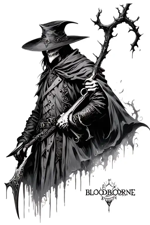 Bloodborne Hunter  tattoo design idea
