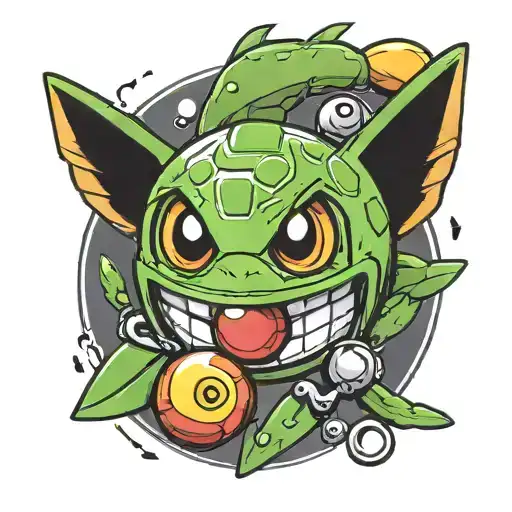 Pokémon ball and a pickle  tattoo design idea