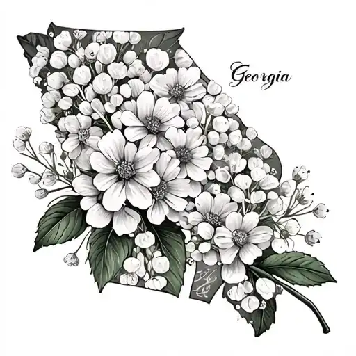 "Georgia Kate" Babys breath flowers tattoo design idea