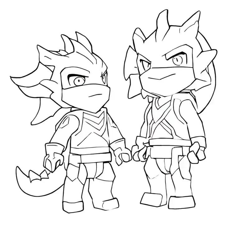 chibi ninjago dragons rising, Arin and Sora and riyu tattoo design idea