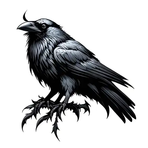 Norse tribal raven wrapping ear tattoo design idea