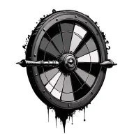 Russian roulette wheel tattoo design idea