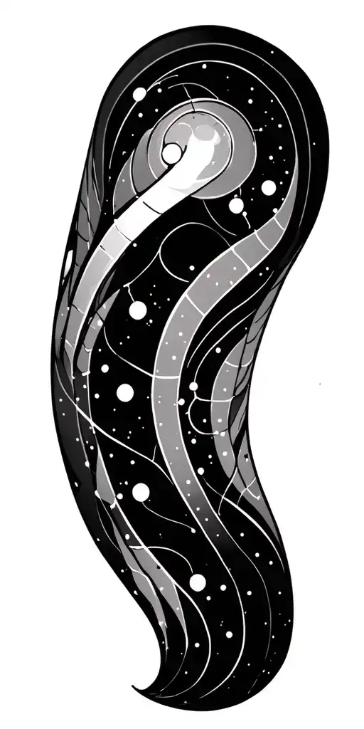 Biomechanical and geometric chemical structure Line and dot hemoglobin, Avogadro Number, Full Sleeve tattoo design idea