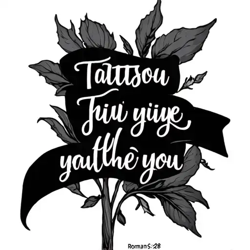 Romans 8:28 bible verse tattoo design idea