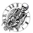 time running skeleton tattoo design idea