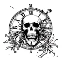 time running skeleton tattoo design idea