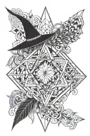 witchy pretty shapes tattoo design idea