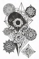 witchy pretty shapes tattoo design idea