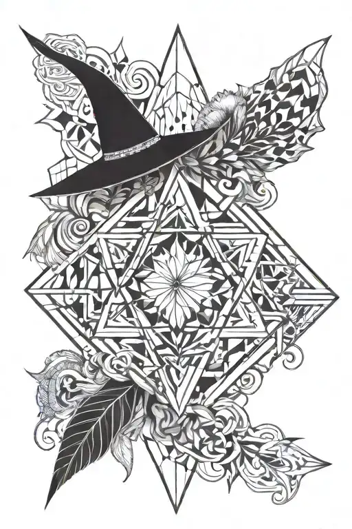 witchy pretty shapes tattoo design idea