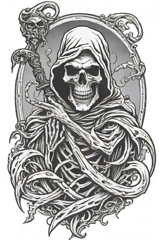 death reaper seal hands down tattoo design idea