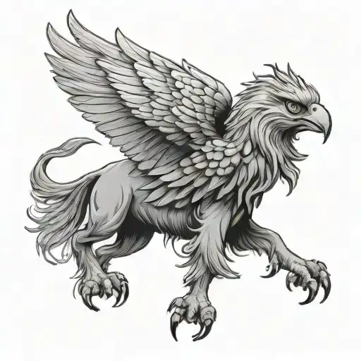 griffin soaring tattoo design idea