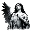 faceless angel crying tattoo design idea
