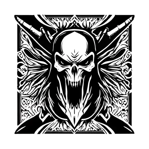 demons arm sleeve undertaker tattoo design idea