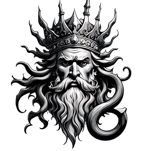King Neptune tattoo design idea
