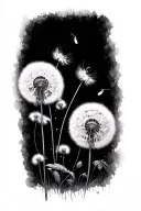 dandelion firefly tattoo design idea
