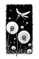 dandelion firefly tattoo design idea