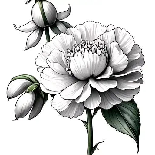 Carnation And Snowdrop tattoo design idea