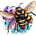 honeycomb bees and crystals  tattoo design idea