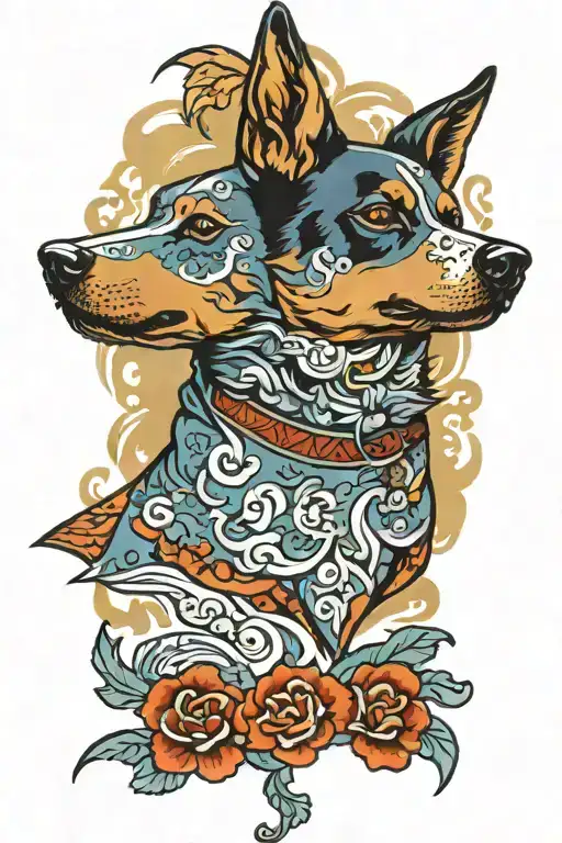 blue heeler tattoo design idea