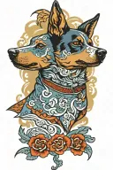 blue heeler tattoo design idea