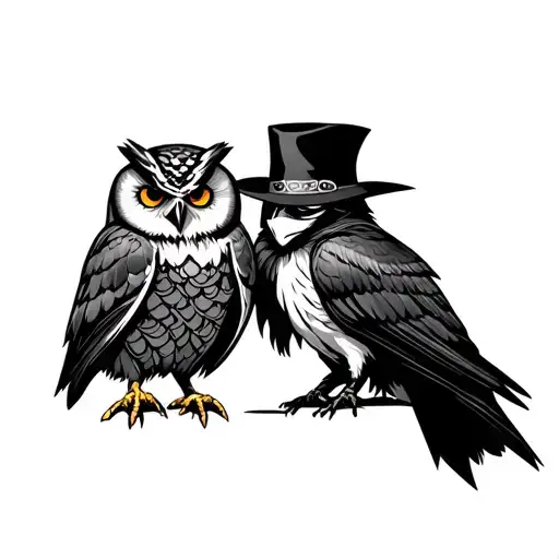 Buho and Zorro tattoo design idea