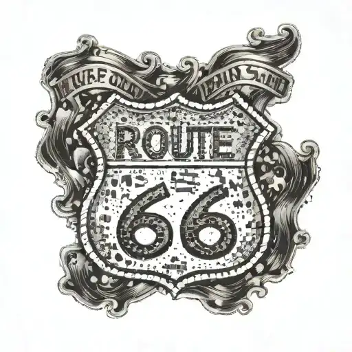 route 66 sign tattoo design idea