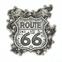 route 66 sign tattoo design idea