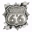 route 66 sign tattoo design idea