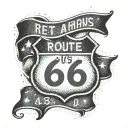 route 66 sign tattoo design idea