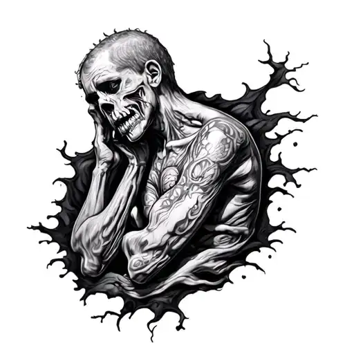 a tattoo about living with schizophrenia with mostly cognitive and negative symptoms with a ton of delusions tattoo design idea