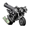 biker guns money drugs incorporated tattoo design idea