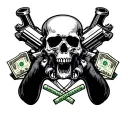 biker guns money drugs incorporated tattoo design idea