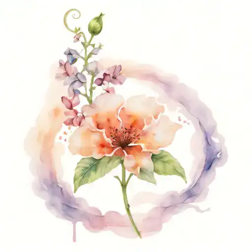 lung and flower tattoo design idea