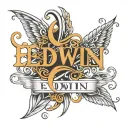 Edwin name written tattoo design idea