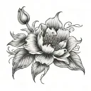 words "ever shifting, continual blossoming" with a flower  tattoo design idea