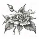 words "ever shifting, continual blossoming" with a flower  tattoo design idea