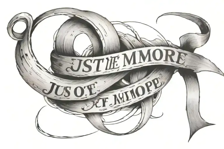 inscription "just one more loop" and mobius strip tattoo design idea