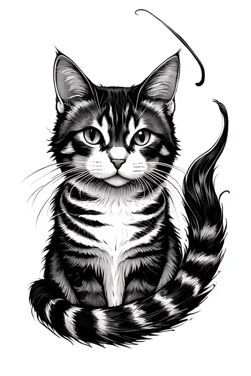 cat tail tattoo design idea