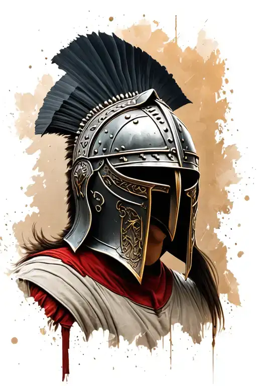 gladiator helmet tattoo design idea