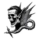 dead father acdc rip tattoo design idea