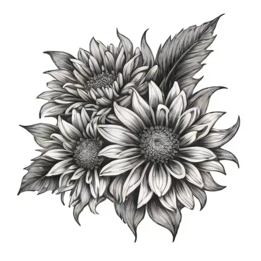 April(Daisy), September (aster) November (chrysanthemum ) tattoo design idea